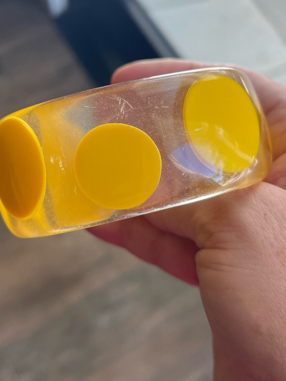 Yellow Resin Bangle Bracelet Set - Trio - Picture 3 of 8